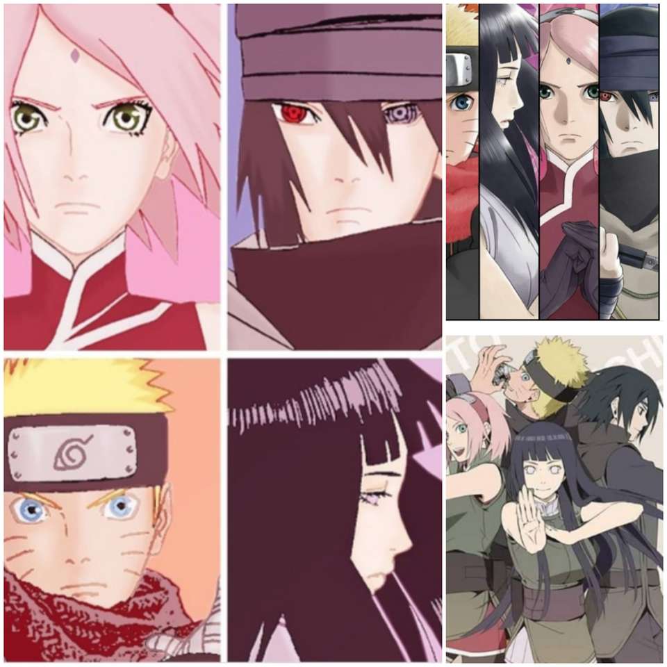 Naruto, Sasuke, Sakura och Hanita Pussel online