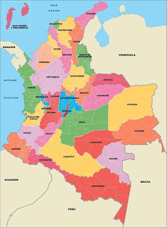 mapa Colombia rompecabezas en línea