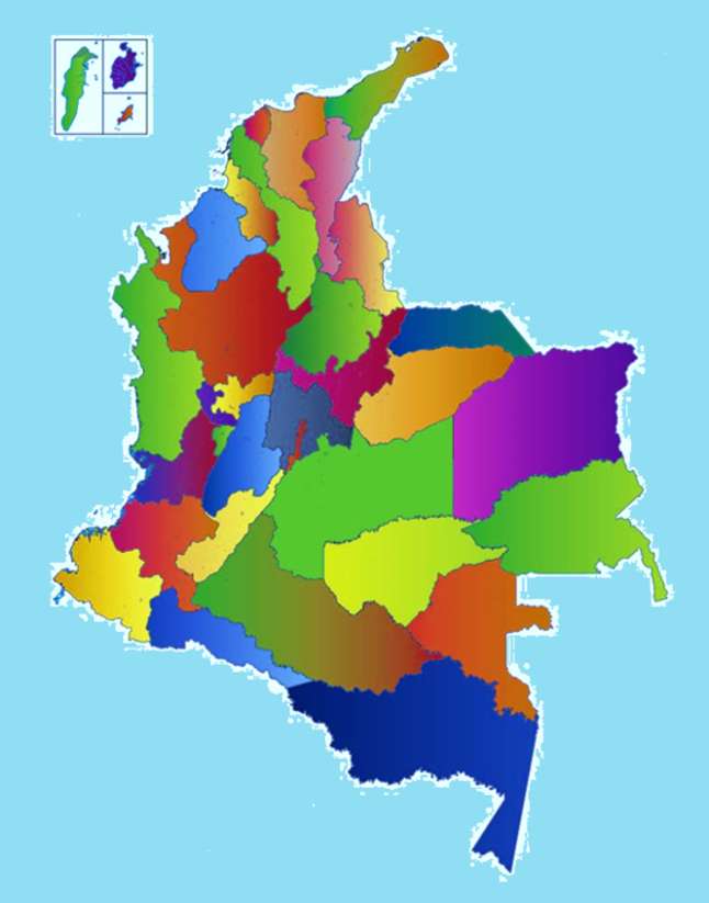 Harta de culoare a Columbiei jigsaw puzzle online