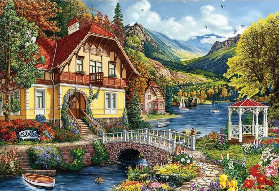 Villa am Fluss Puzzlespiel online