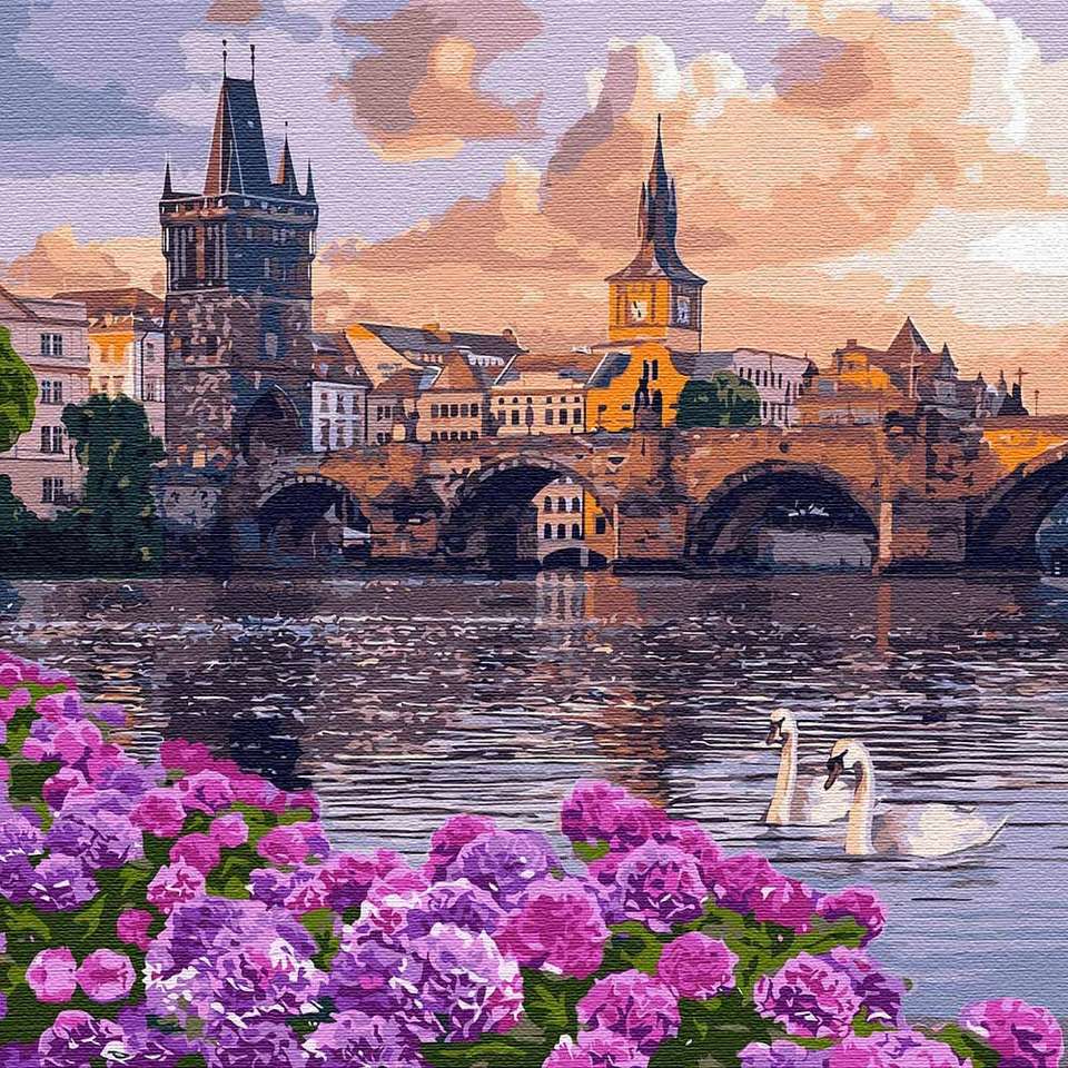 A república Tcheca. Praga no rio Vltava. quebra-cabeças online