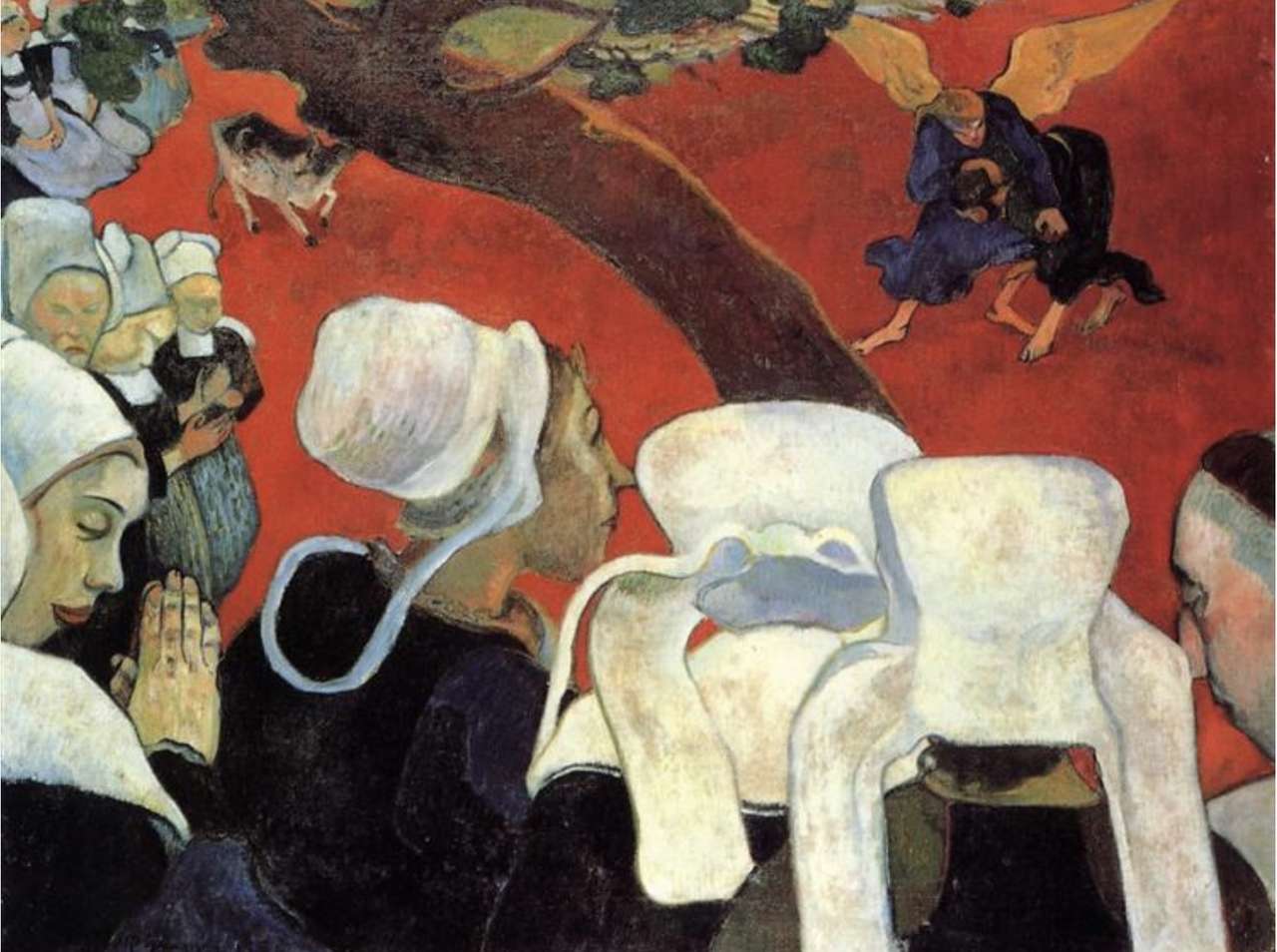 „Die Vision hinter der Predigt“. Paul Gauguin Online-Puzzle