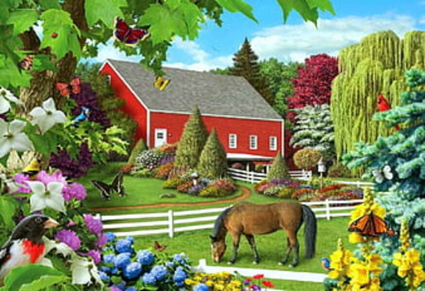 paard op zijn boerderij online puzzel