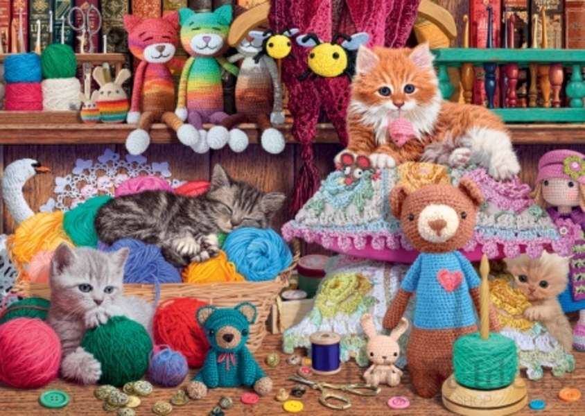 Котенца в зала за плетене №232 онлайн пъзел