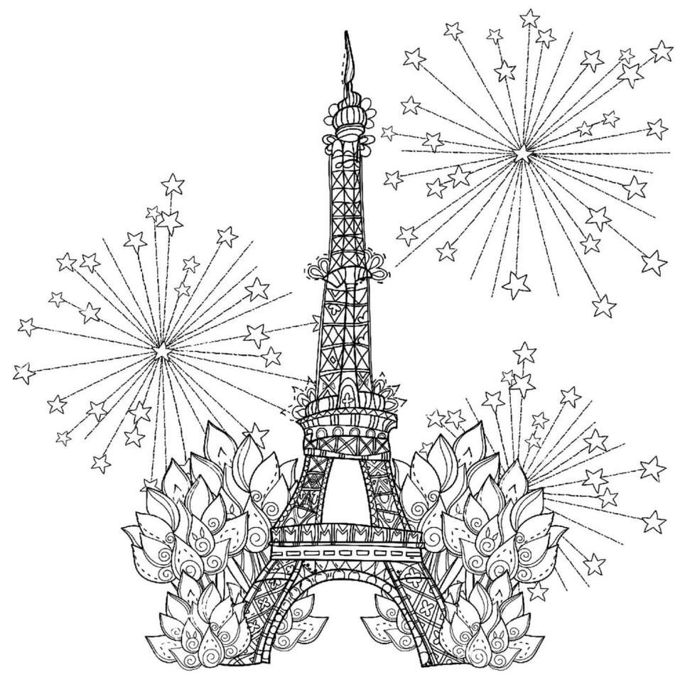 coloriage tour eiffel puzzle en ligne