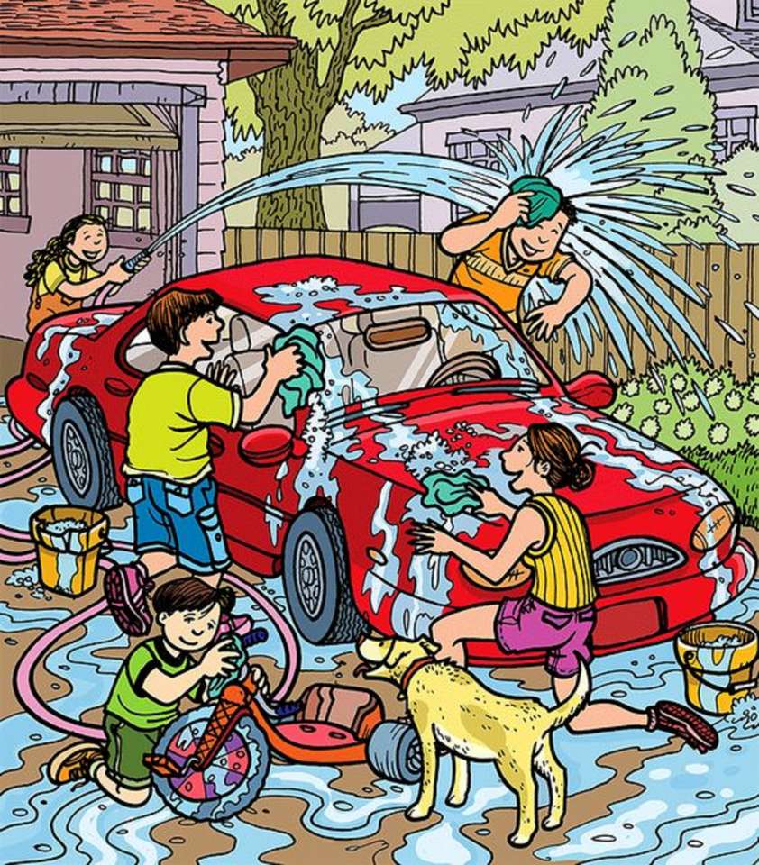lavando el coche rompecabezas en línea