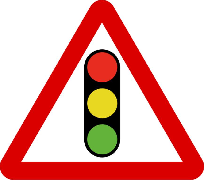 Vägmärke trafikljus Pussel online