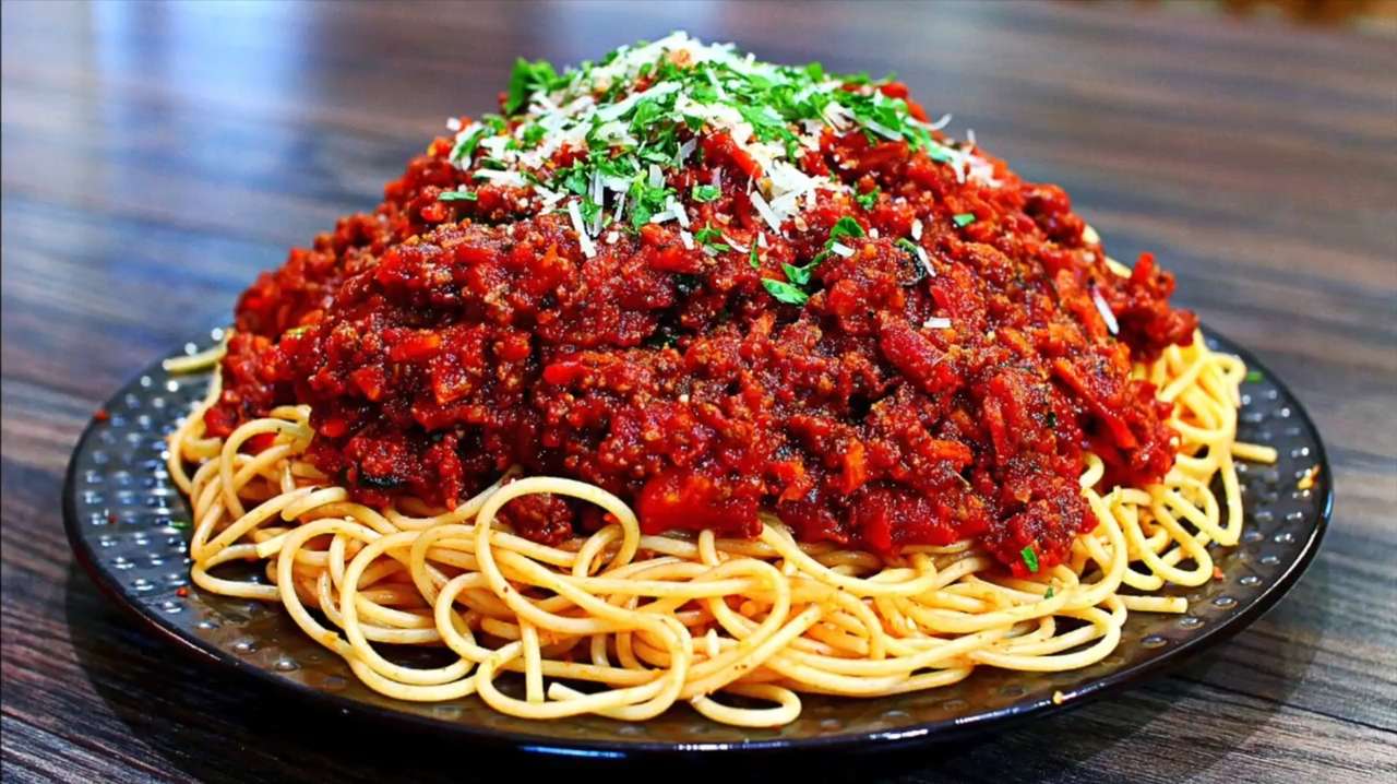 Assiette de spaghettis puzzle en ligne