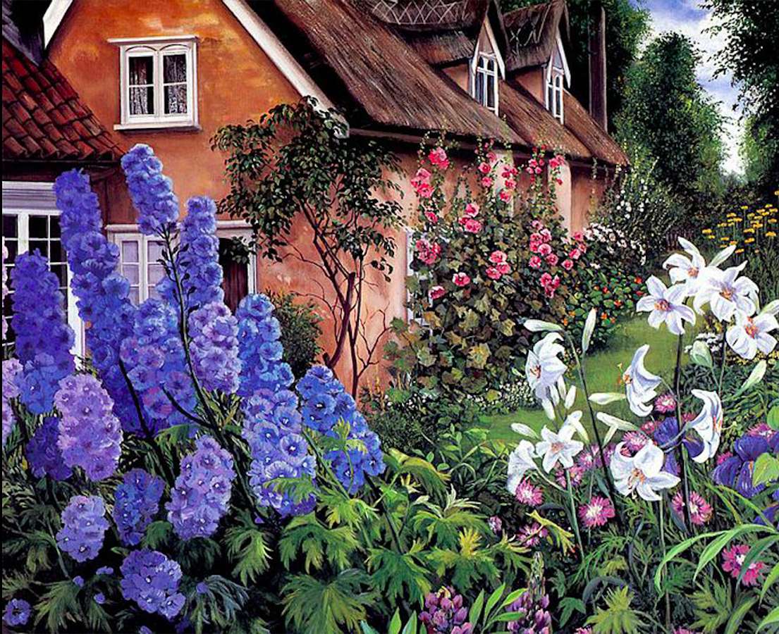 Maisons en fleurs puzzle en ligne