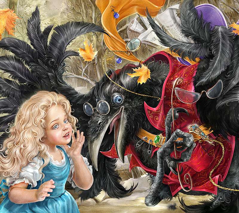 Conte de fées d'Andersen - La reine des neiges - Kindly Raven puzzle en ligne