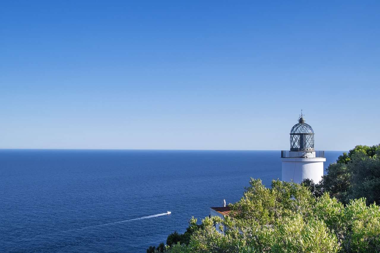 Havet fyr horisont natur landskap vatten pussel på nätet