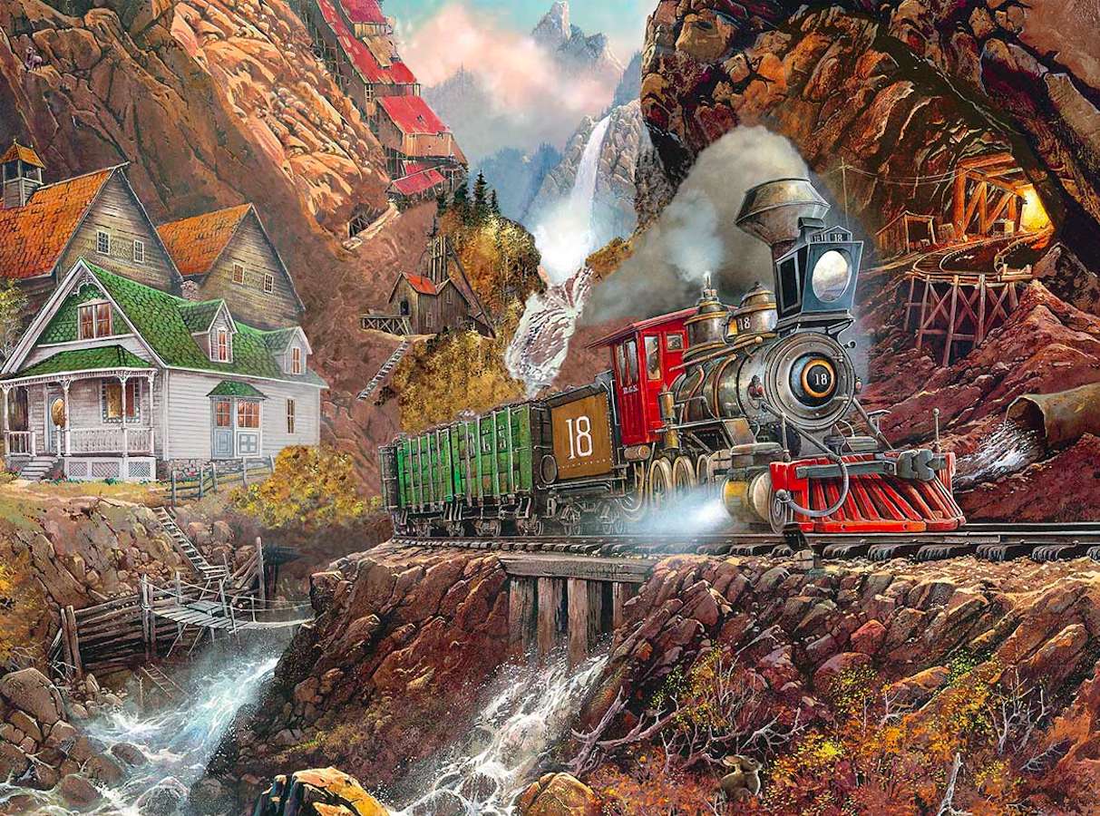 A choo-choo in a coal valley jigsaw puzzle online