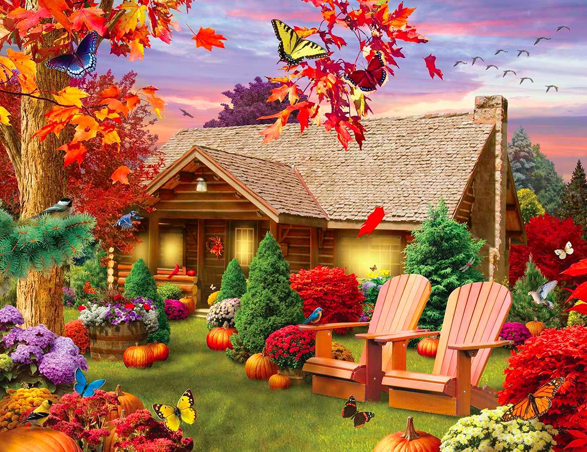 Um lindo e quente dia de outono puzzle online