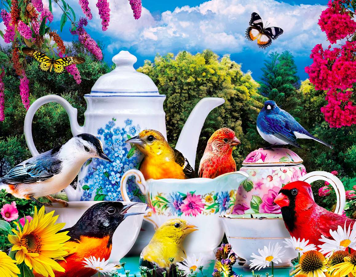 Uma festa de pássaros quebra-cabeças online