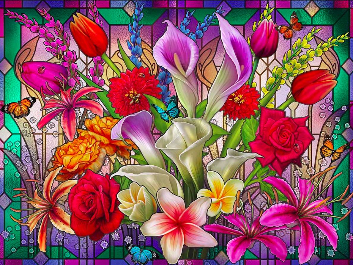 Gyönyörű liliomok kirakós online