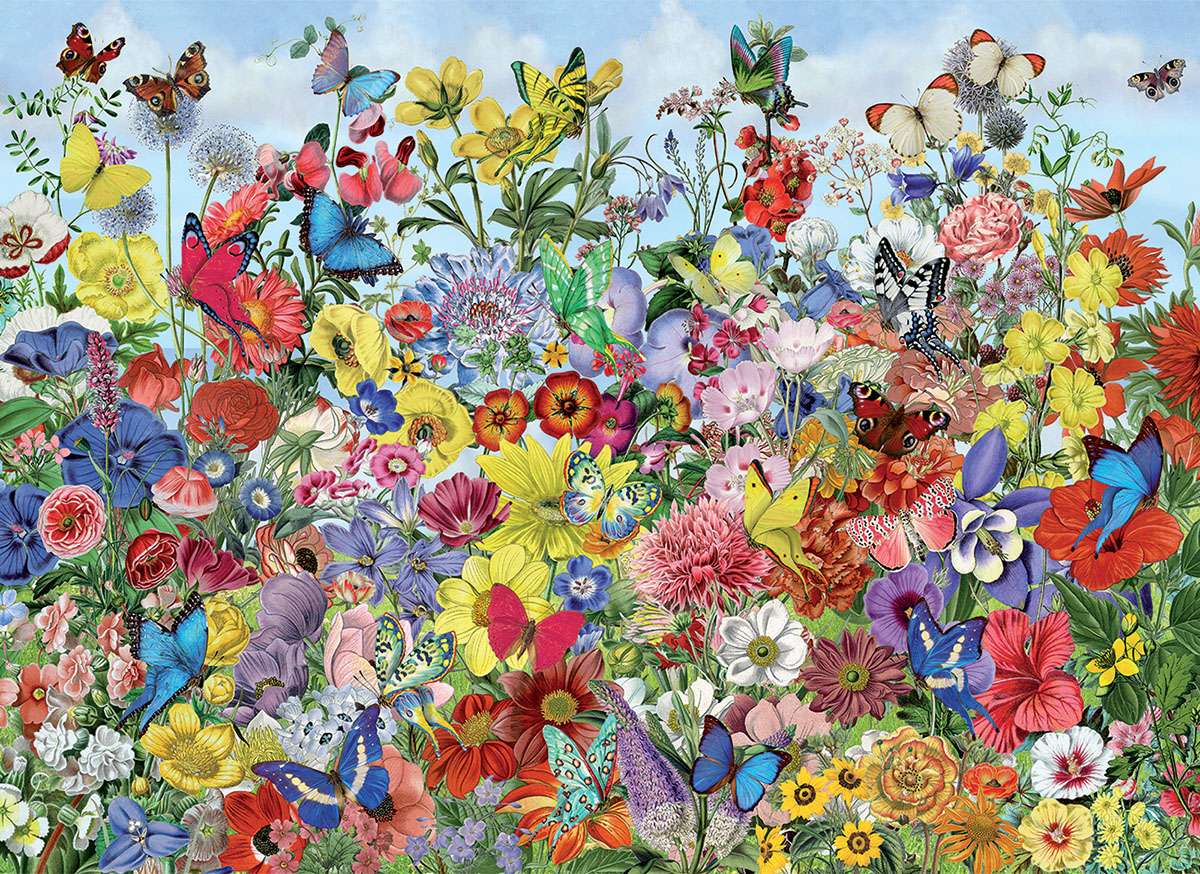 How many beautiful colorful butterflies here :) online puzzle