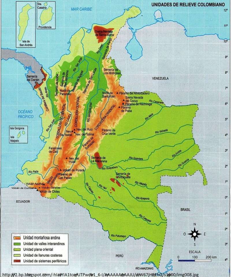 Carte de la Colombie puzzle en ligne