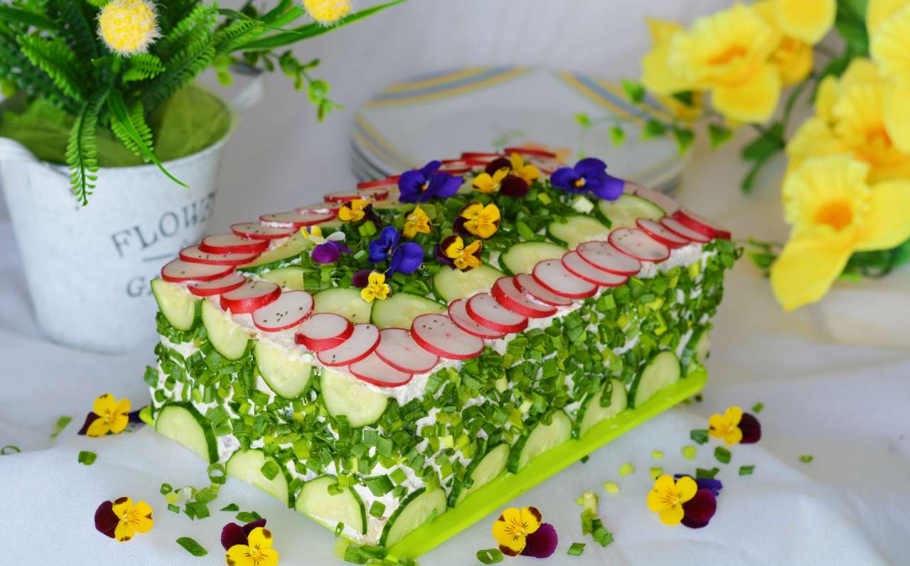 Gâteau de légumes au saumon puzzle en ligne