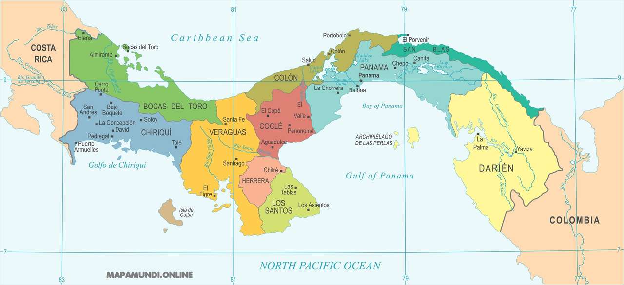 mapa do Panamá quebra-cabeças online