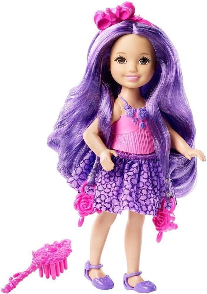 Lalka Barbie Fioletowe Włosy онлайн пъзел