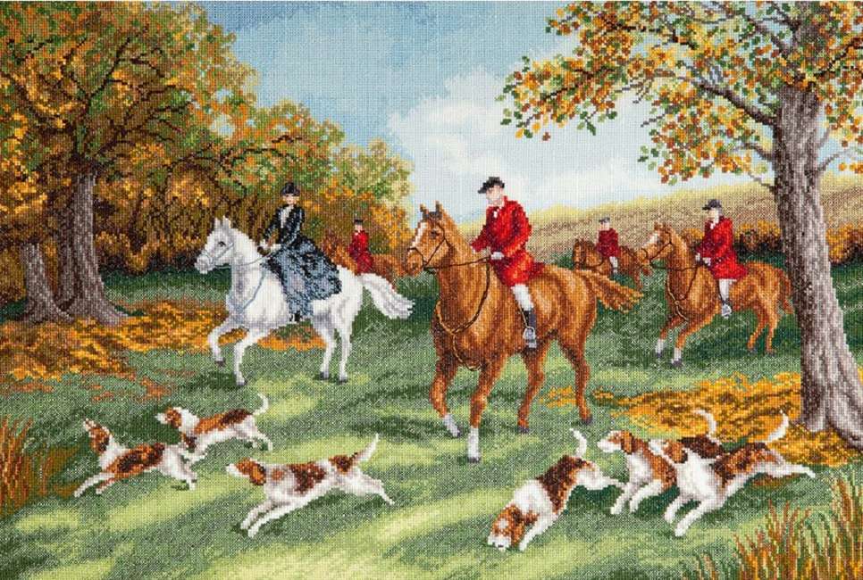 Fox hunting jigsaw puzzle online