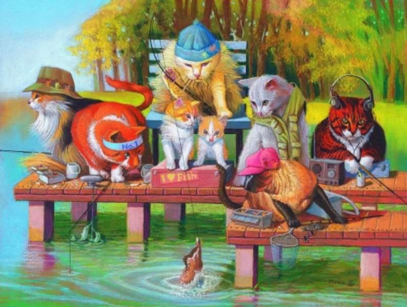 Pisicuțe de pescuit #238 jigsaw puzzle online