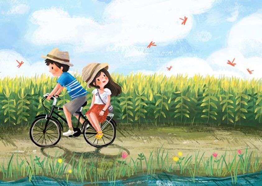 Children ride bicycles online puzzle