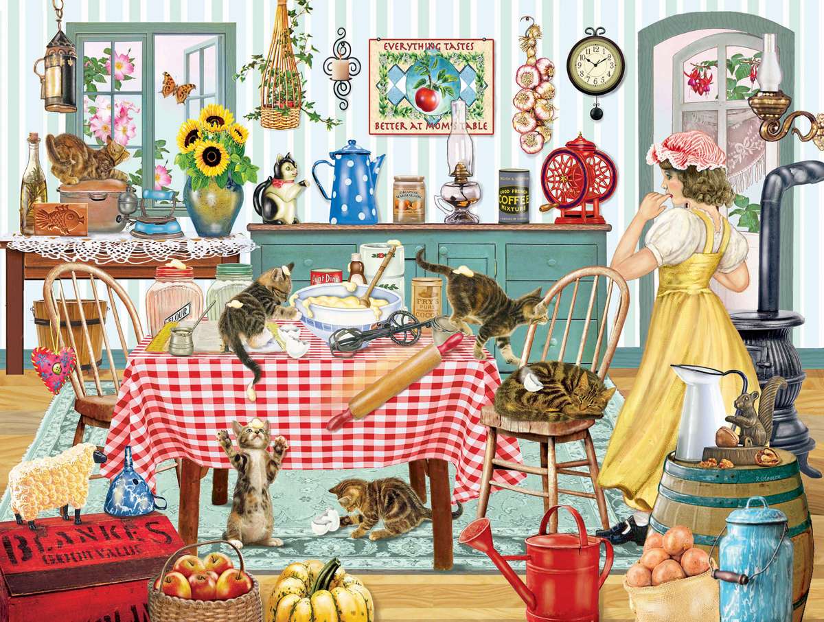 Koťata v kuchyni online puzzle