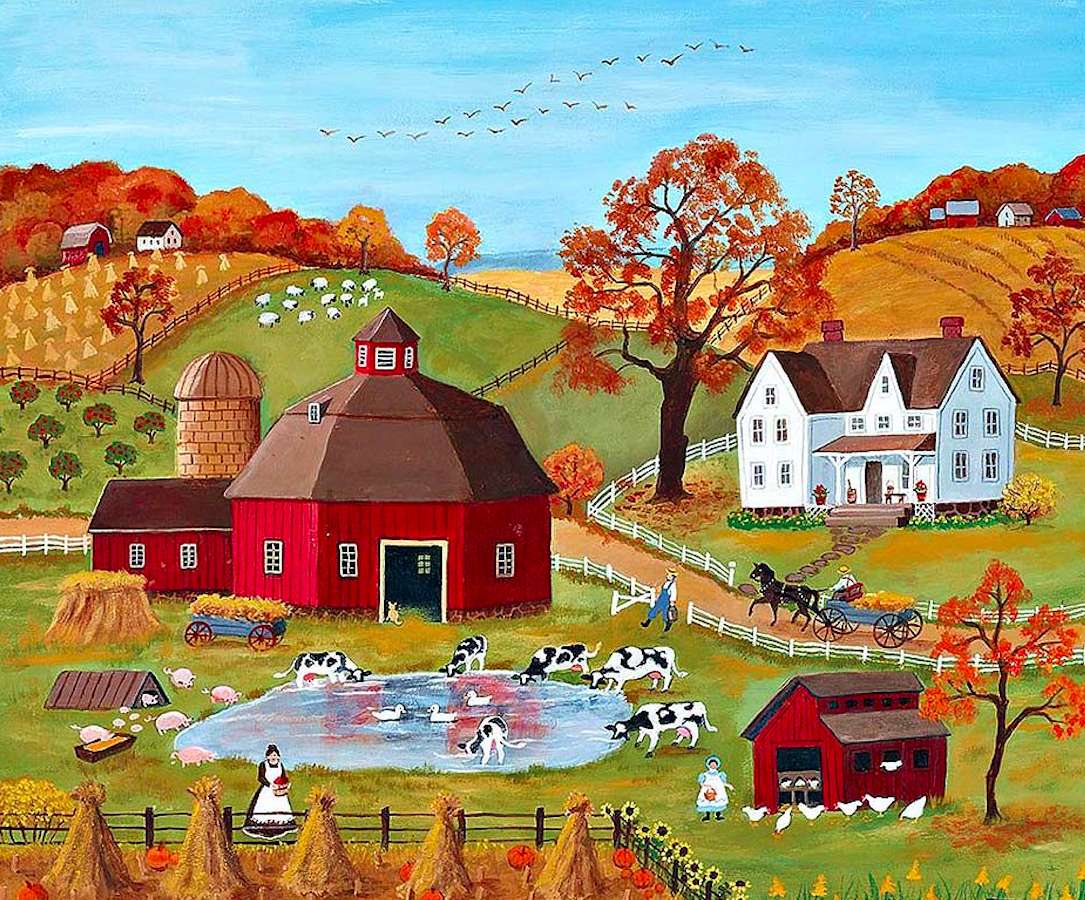Autumn countryside landscape after the harvest jigsaw puzzle online