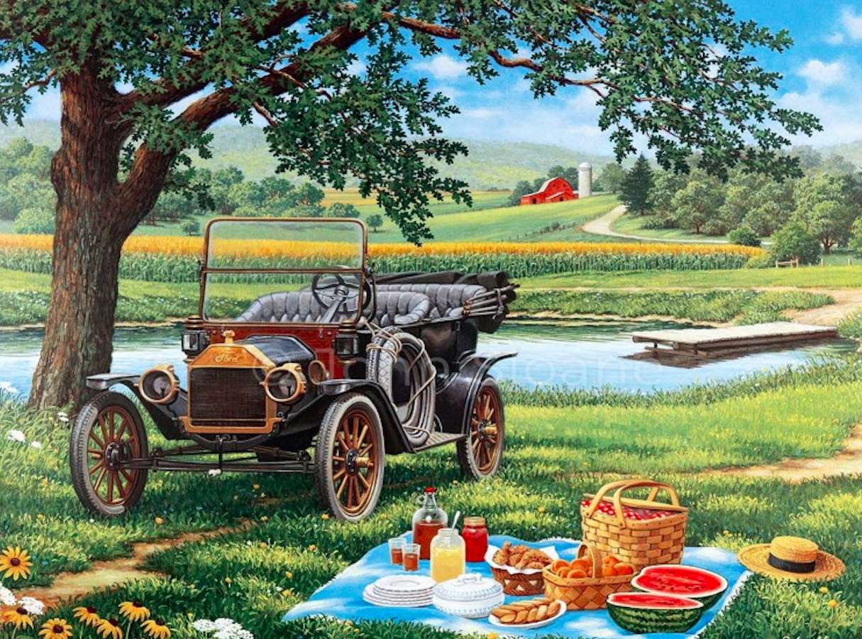 Een mooie dag voor een picknick legpuzzel online