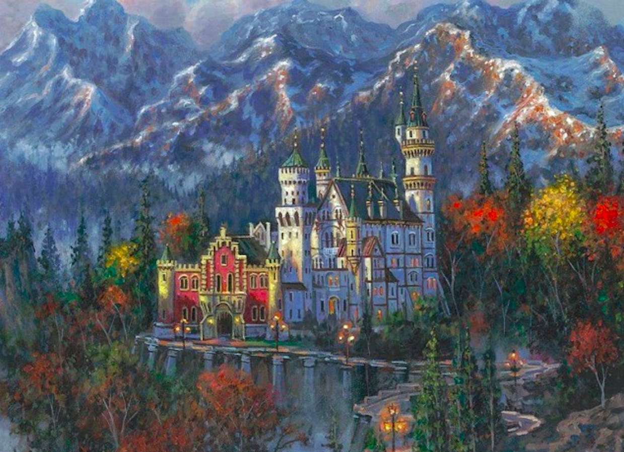 Un bellissimo castello in Baviera in autunno puzzle online