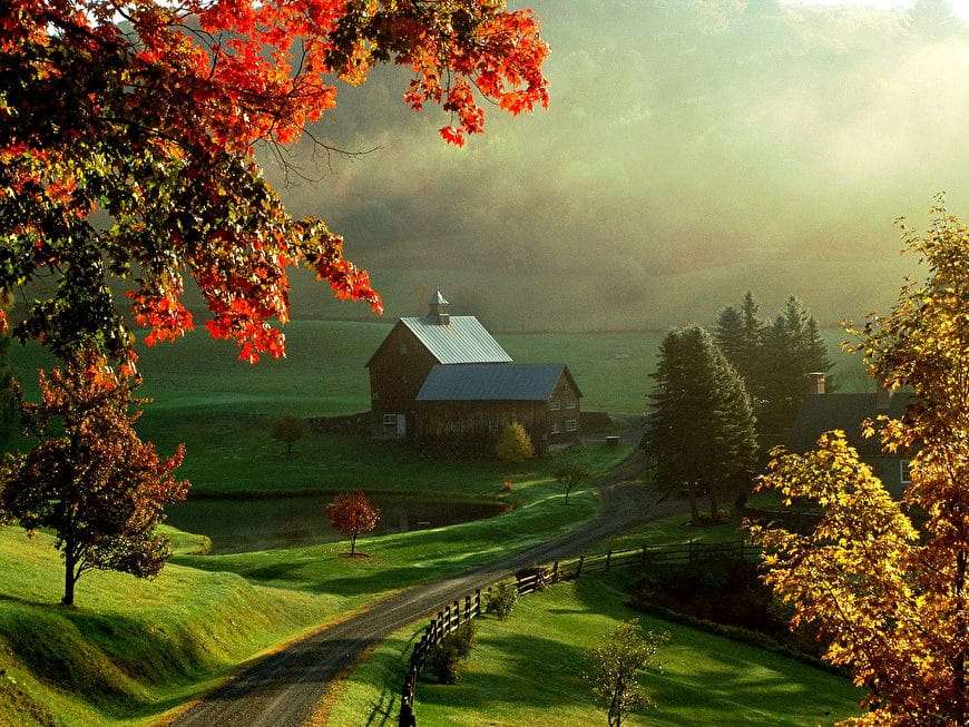 Podzimní krajina na venkově skládačky online