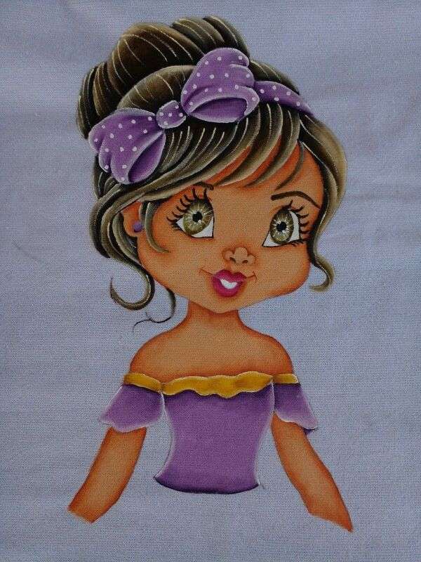 Diva meisje mulat paarse strik legpuzzel online