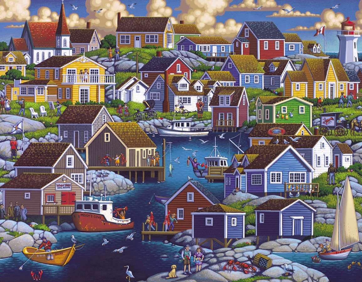 A small town on the edge of the bay jigsaw puzzle online