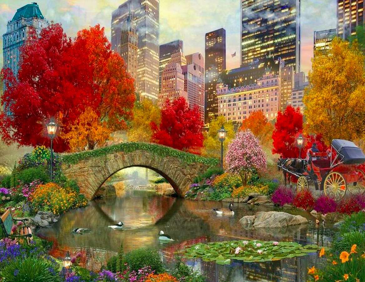 America-Central Park nella stagione autunnale puzzle online