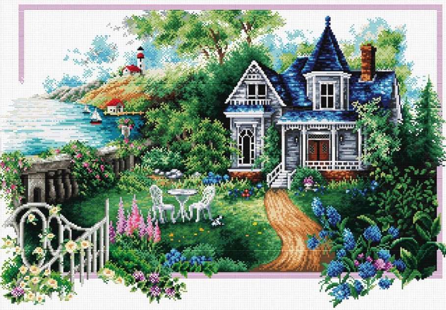 villa avec jardin puzzle en ligne