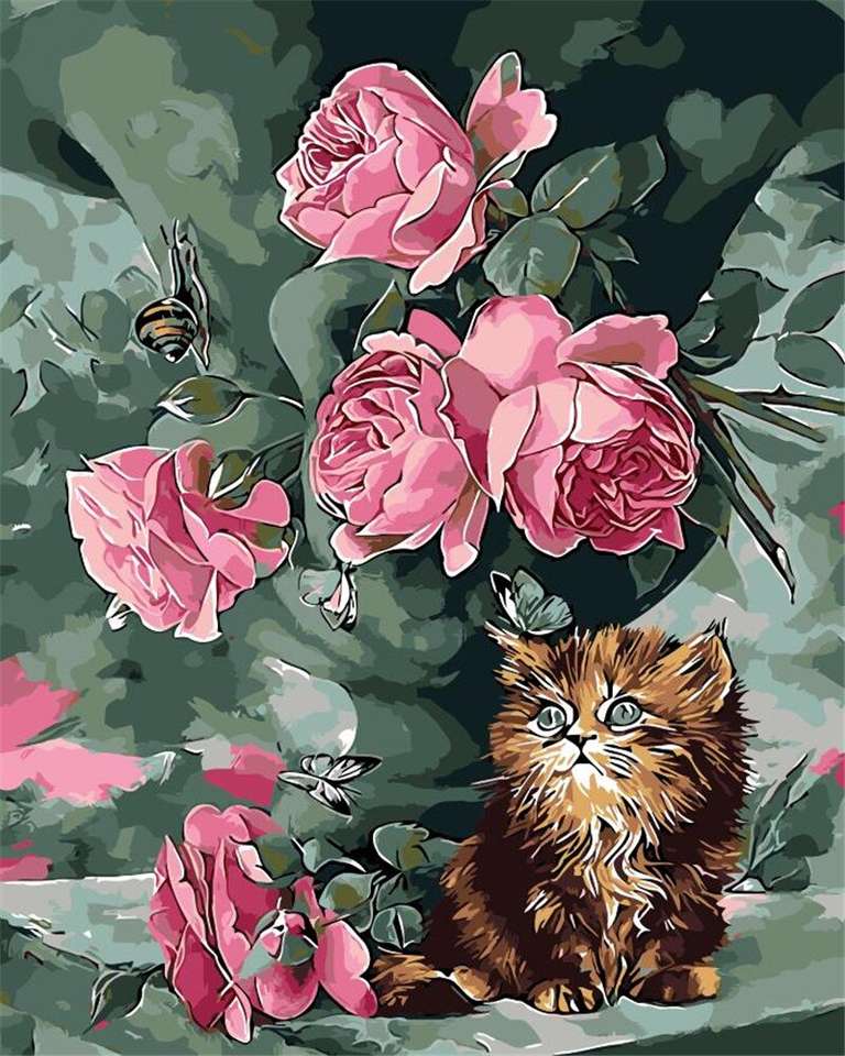 Foto - roze rozen legpuzzel online