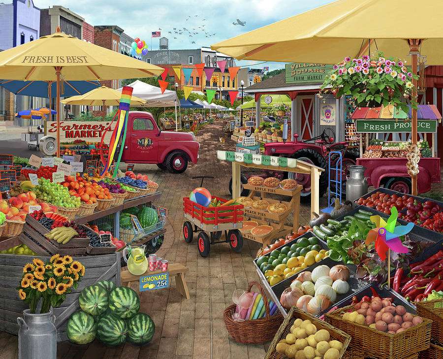 Um mercado com legumes quebra-cabeças online