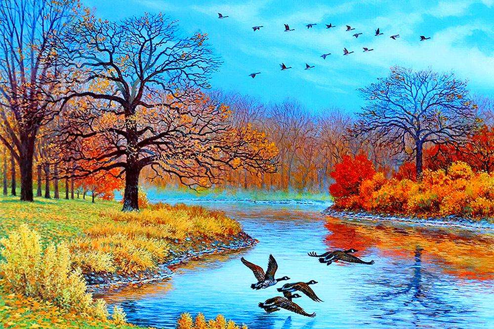 Fluss, Herbst Puzzlespiel online