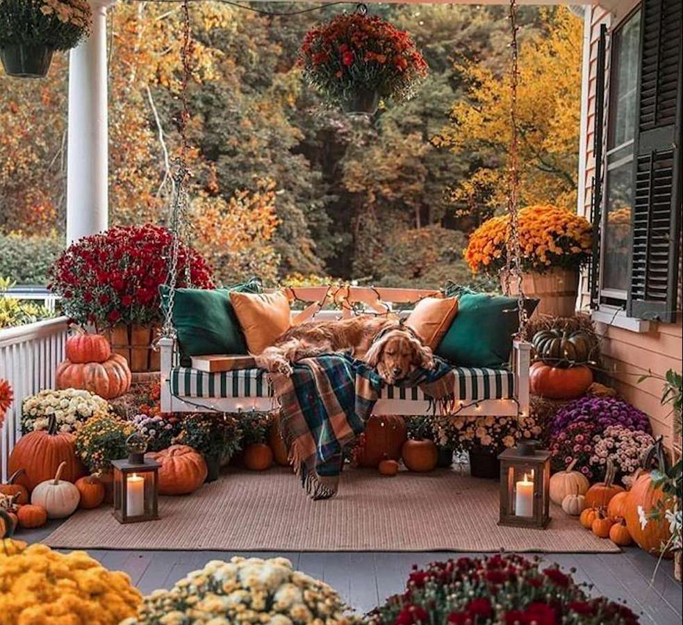La terraza de otoño también es hermosa :) rompecabezas en línea
