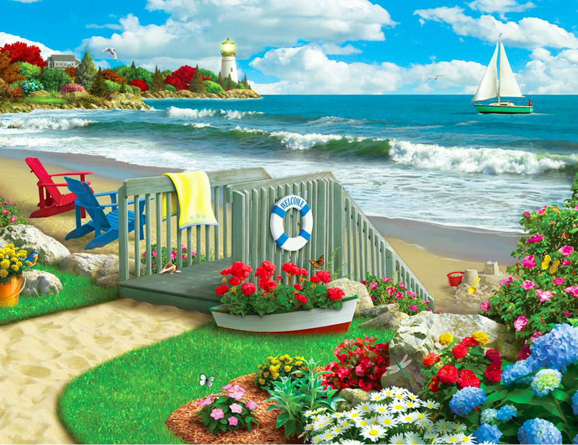Een sprookjesachtige tuin aan zee :) online puzzel