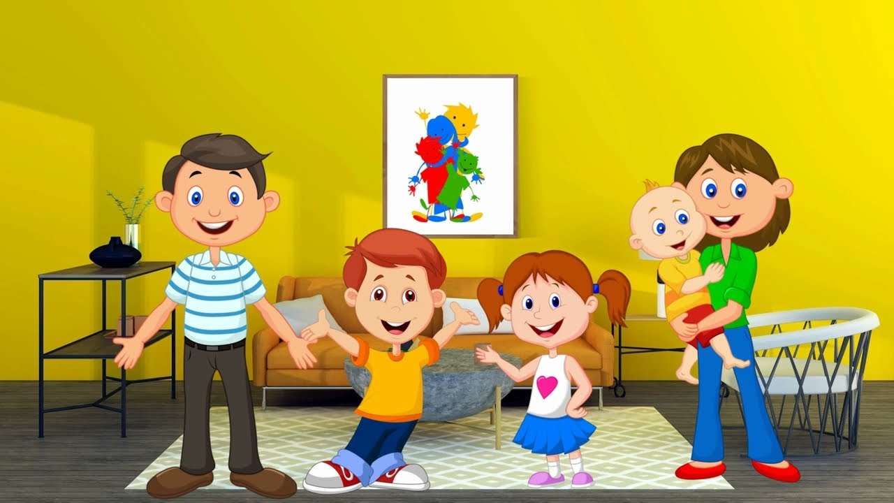 Familia fericita Online-Puzzle
