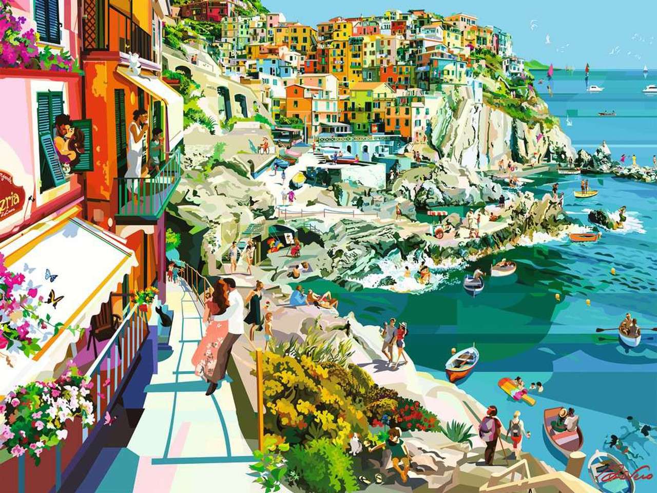 Romantika v Cinque Terre online puzzle