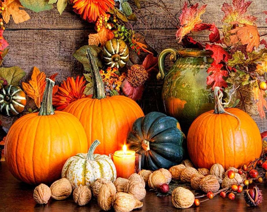 Podzimní dekorace skládačky online