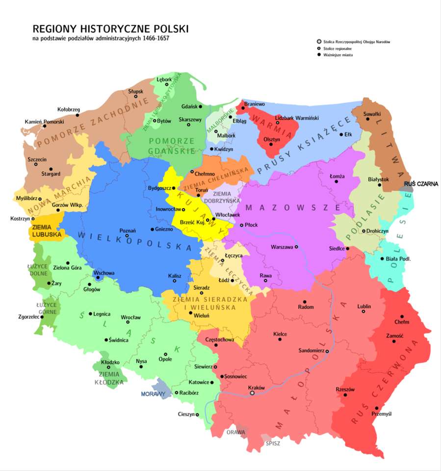 Polens regioner pussel på nätet