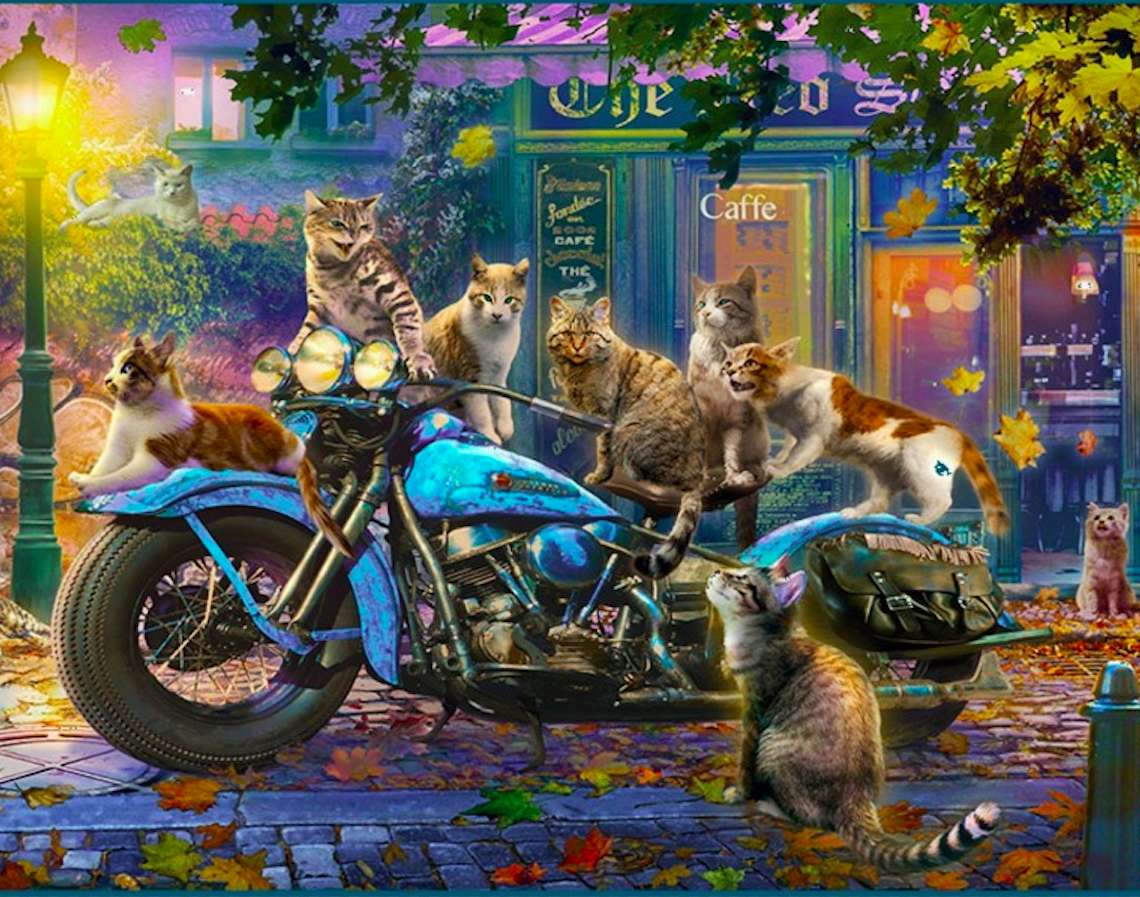 "" Motocicliști "" pe patru picioare jigsaw puzzle online