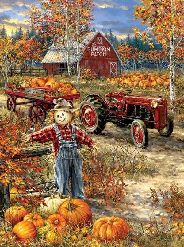 Malba podzimu na venkově online puzzle
