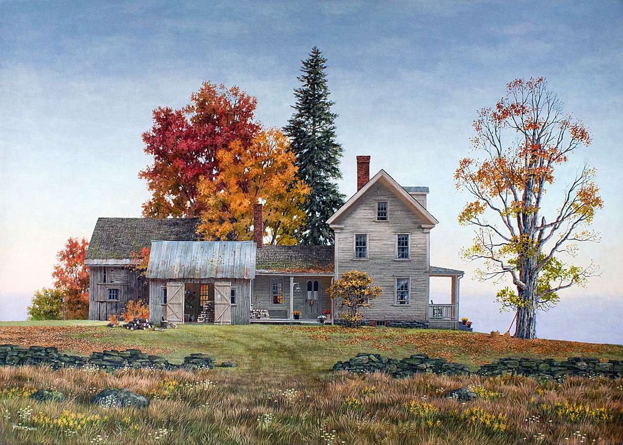 Gemälde Herbst auf dem Lande Online-Puzzle
