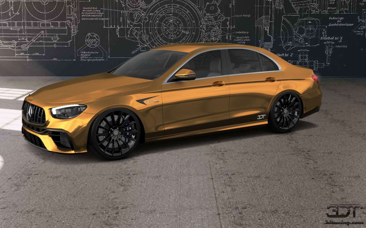 24K Gouden Mercedes Benz E-klasse legpuzzel online