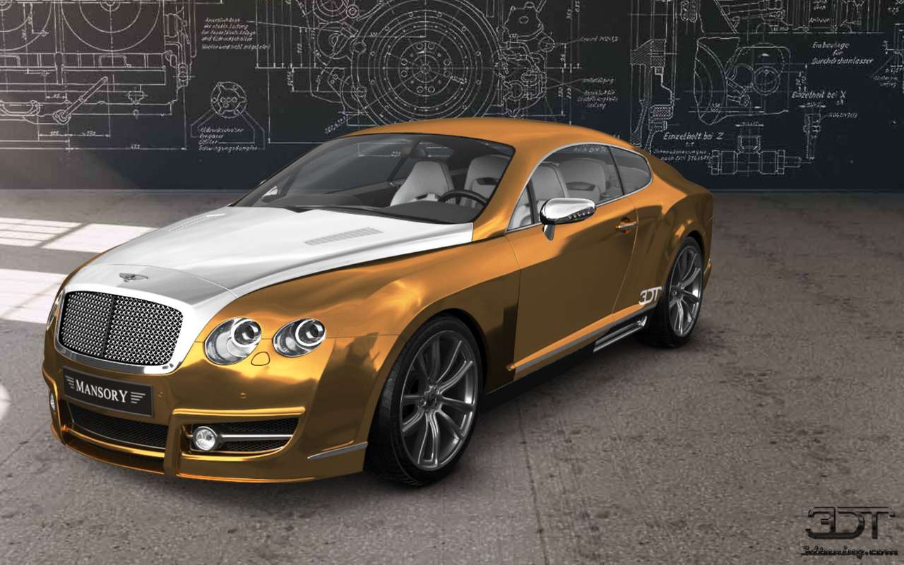 24K guld Bentley Continental GT herrgård Pussel online